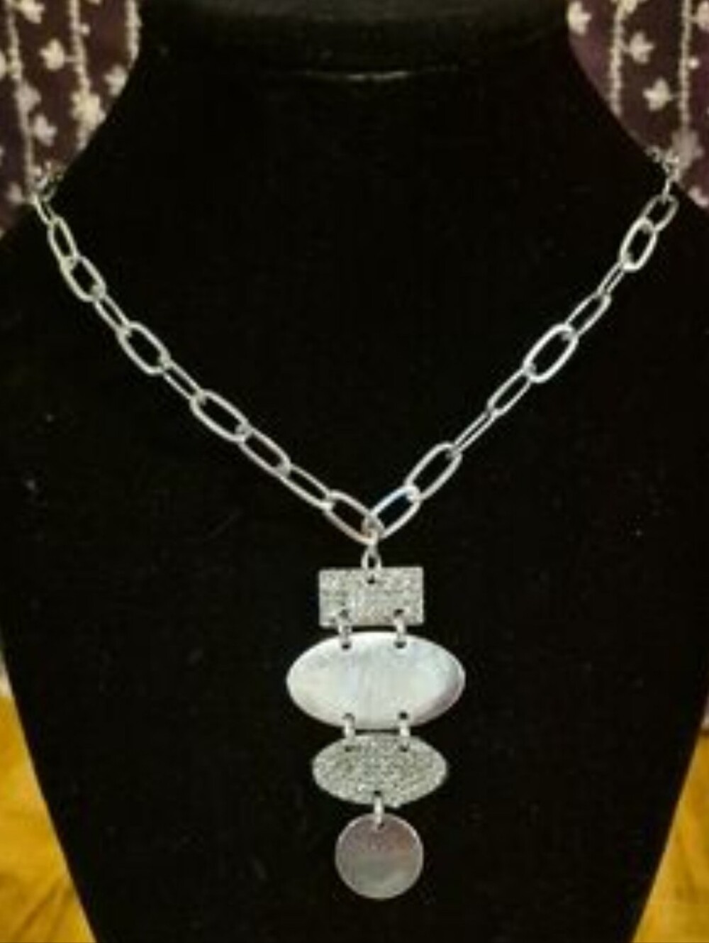 Marlyn Schiff Silver-Tone Paper Clip Layered Geometric Pendant Necklace